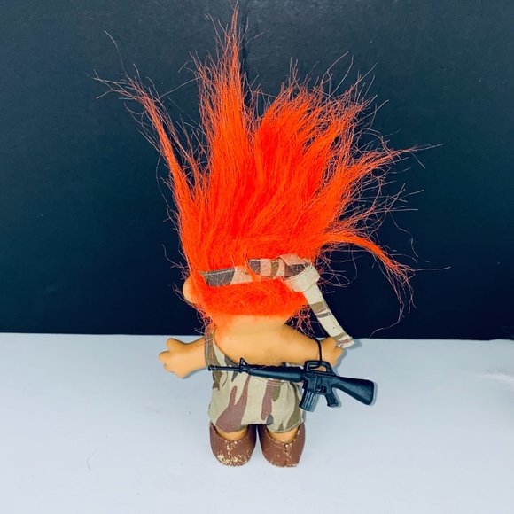 Russ Troll Doll18549 Military Camouflage Outfit Toy Figure Orange Hair Camo - Picture 5 of 7